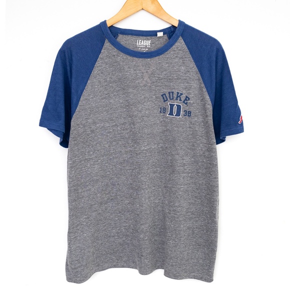 Duke Blue Devils Two Tone Crew Neck Short Sleeve Raglan T-Shirt Size X-Large - Picture 1 of 5